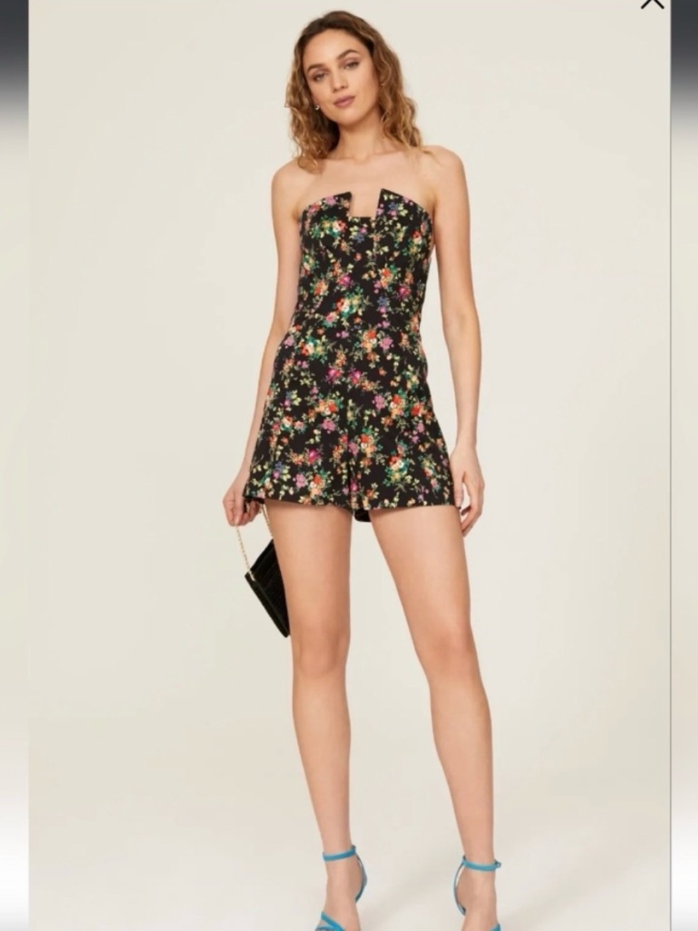 Black Halo Floral Lena Romper Sz 12 EUC